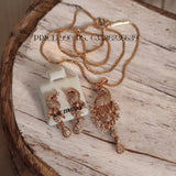 China gold plated zirconia pendant set