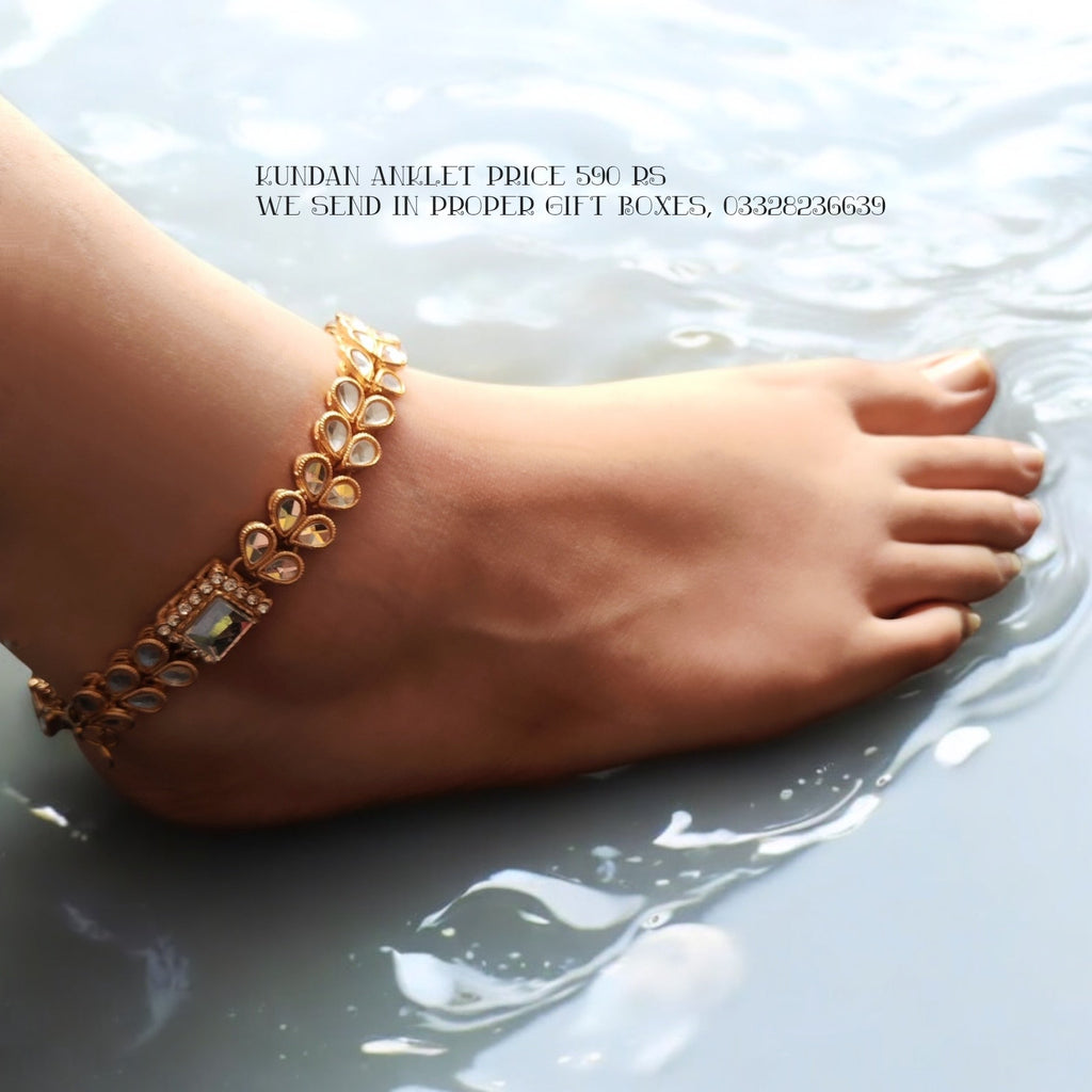 Beautiful Kundan adjustable Anklet