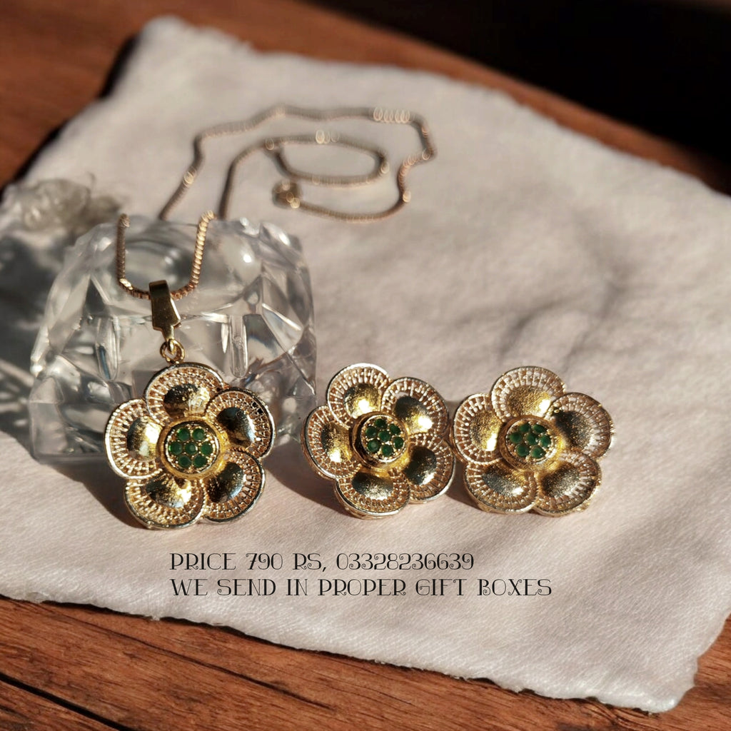 Gold plated fine pendant set