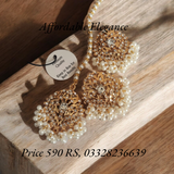 Pearls studded Bindiya and Earrings set