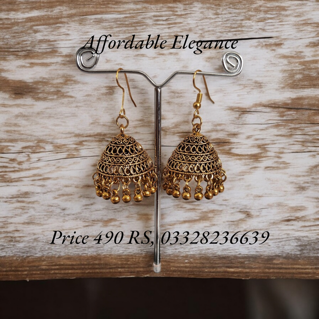 Fine oxidized jhumki