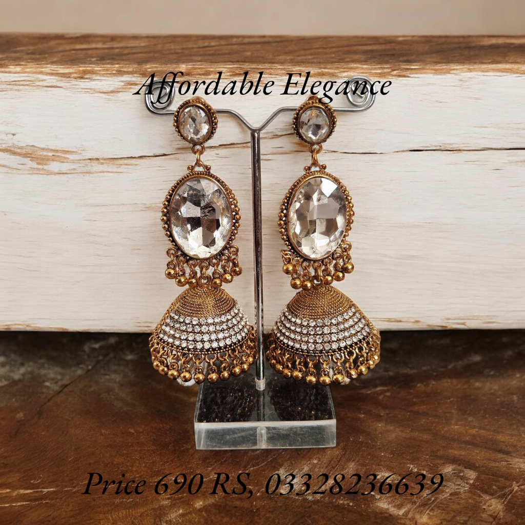 Fine oxidized jhumki